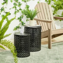 Glitzhome® Multi-Functional Metal Accent Table Set