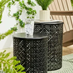 Glitzhome® Multi-Functional Metal Accent Table Set