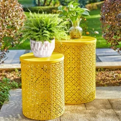 Glitzhome® Multi-Functional Metal Accent Table Set