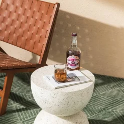 Glitzhome® 18" Multi-Functional Terrazzo Garden Stool