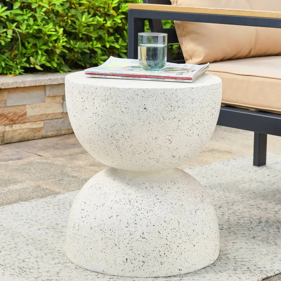Glitzhome® 18" Multi-Functional Terrazzo Garden Stool