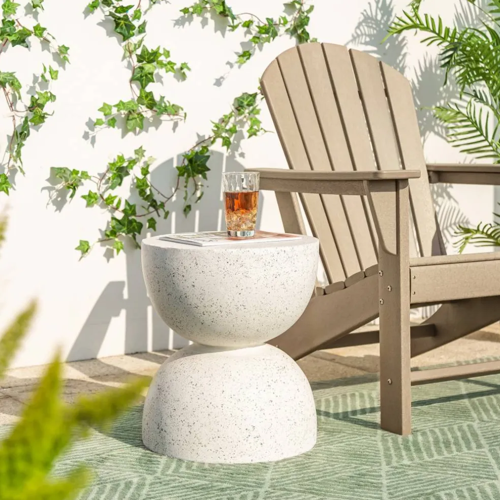 Glitzhome® 18" Multi-Functional Terrazzo Garden Stool