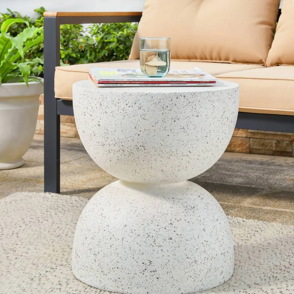 Glitzhome® 18" Multi-Functional Terrazzo Garden Stool