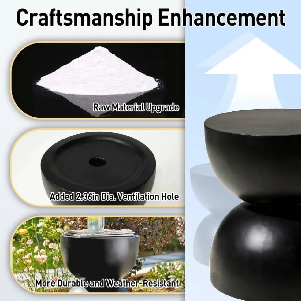 Glitzhome® 18" Multi-Functional Terrazzo Garden Stool