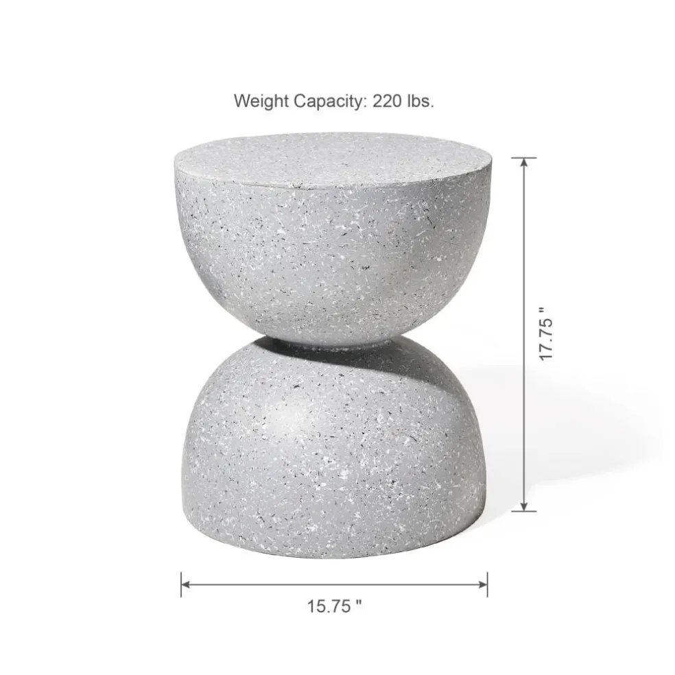 Glitzhome® 18" Multi-Functional Terrazzo Garden Stool