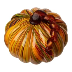 Glitzhome® Multi Striped Glass Pumpkin & Gourd Set