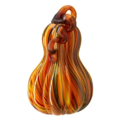 Glitzhome® Multi Striped Glass Pumpkin & Gourd Set