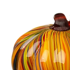 Glitzhome® Multi Striped Glass Pumpkin & Gourd Set