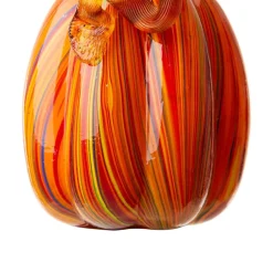 Glitzhome® 5.5" Multi Striped Glass Pumpkin