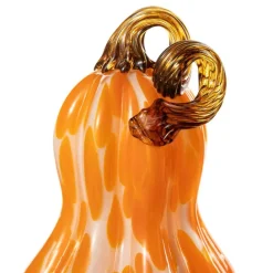 Glitzhome® Orange Glass Pumpkin & Gourd Set