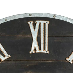 Glitzhome® 27.5" Oversized Farmhouse Wooden & Galvanized Wall Clock