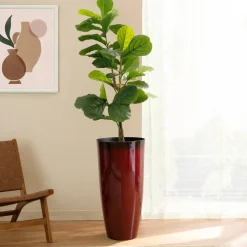 Glitzhome® Oversized Gradient Faux Ceramic Tall Plastic Planters, 2ct.