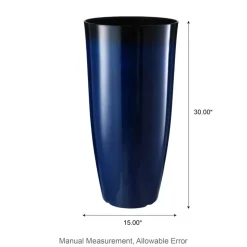 Glitzhome® Oversized Gradient Faux Ceramic Tall Plastic Planters, 2ct.