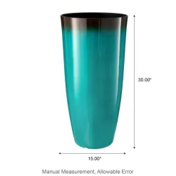Glitzhome® Oversized Gradient Faux Ceramic Tall Plastic Planters, 2ct.