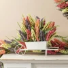 Glitzhome® 11" Pink, Purple & Yellow Mixed Heather Cart Centerpiece