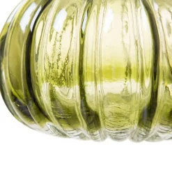 Glitzhome® Short Crackle Glass Pumpkin, Green