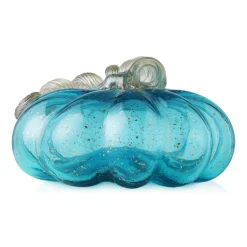 Glitzhome® Short Glass Pumpkin, Blue