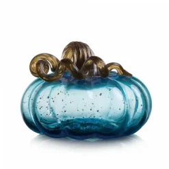 Glitzhome® Short Glass Pumpkin, Blue