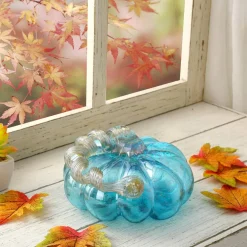 Glitzhome® Short Glass Pumpkin, Blue