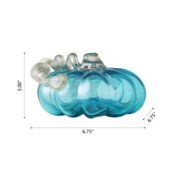 Glitzhome® Short Glass Pumpkin, Blue