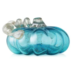 Glitzhome® Short Glass Pumpkin, Blue