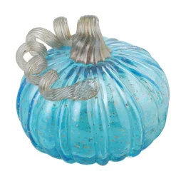 Glitzhome® Small Glass Pumpkin, Blue