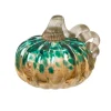 Glitzhome® Small Glitter Glass Pumpkin, Blue & Gold