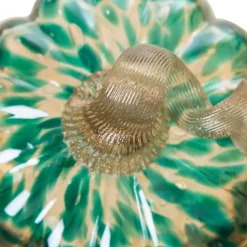Glitzhome® Small Glitter Glass Pumpkin, Blue & Gold