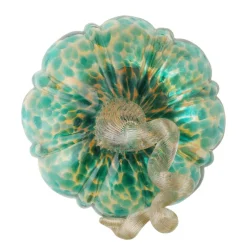 Glitzhome® Small Glitter Glass Pumpkin, Blue & Gold