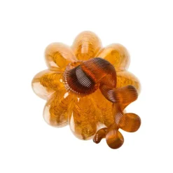 Glitzhome® Tall Crackle Glass Pumpkin, Amber