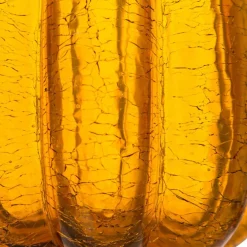 Glitzhome® Tall Crackle Glass Pumpkin, Amber