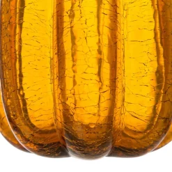 Glitzhome® Tall Crackle Glass Pumpkin, Amber
