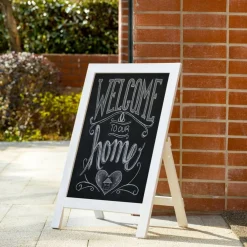 Glitzhome® 30" White Wood Chalkboard