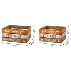 Glitzhome® Wooden Pumpkin Crate Set