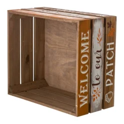 Glitzhome® Wooden Pumpkin Crate Set