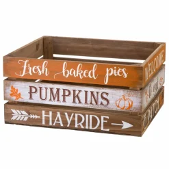 Glitzhome® Wooden Pumpkin Crate Set