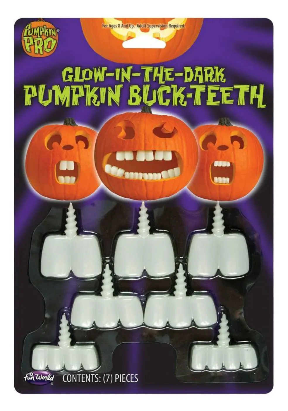 Glow in the Dark Pumpkin Buck Teeth