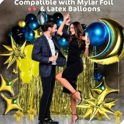 Gold Balloon Weights, Heavy Balloon Weight Pack of 12 Metallic Foil Weights for Balloons, Birthday Party & Wedding Table Centerpiece Ballon Weight, 4.8’’ DIY Ballon Weights for Helium Balloons