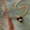 Gold & Black Heart Bee Pendant by Bead Landing™