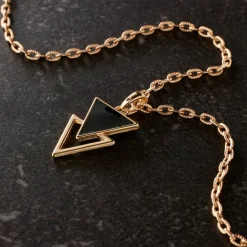 Gold & Black Overlap Triangle Pendant by Bead Landing™