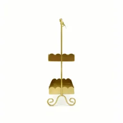 11" Gold Bow-Topped 2-Tier Decorative Metal Tray by Ashland®