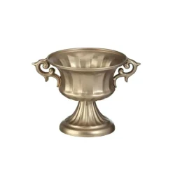 Gold Decorative Metal Trophy Bowl Pedestal Decor-MT26510