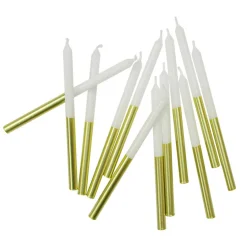 Gold Dipped White Birthday Candles by Celebrate Itâ„¢