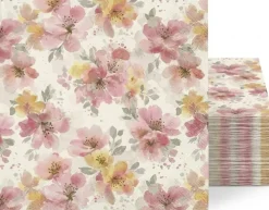 Golden Blush Disposable Guest Towel/Cocktail Napkin, Airlaid Buffet Linen-Feel Luxury Napkins for Buffet, Bathroom, Parties & Events