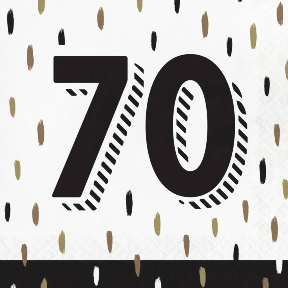 Golden Wishes 70th Luncheon Napkins (16/Pkg)