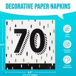 Golden Wishes 70th Luncheon Napkins (16/Pkg)
