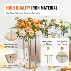 Gold Floral Centerpiece Stands 4PCS, 31.5