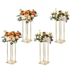 Gold Floral Centerpiece Stands 4PCS, 31.5