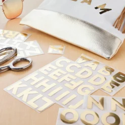 Gold Foil Block Alphabet Iron-On Transfers by Make Market®