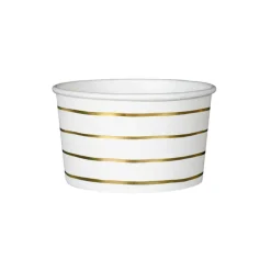 Gold Frenchie Striped Treat Cups - Pack of 16 Paper Treat Cups